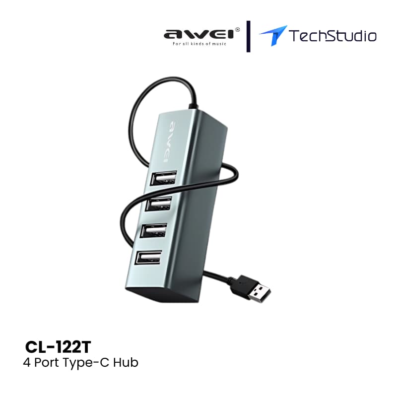 Awei 122-T 4 Ports USB Type - Gray