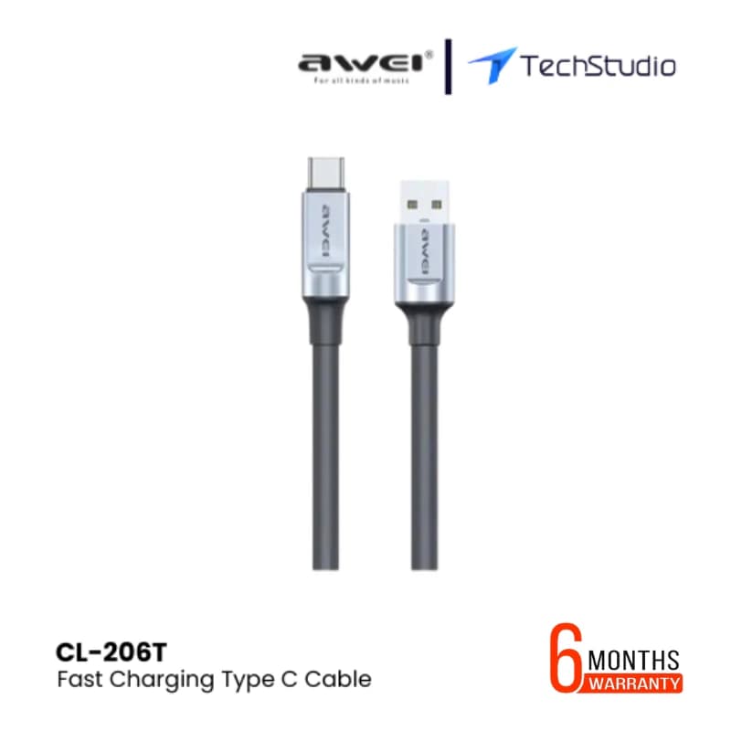 Awei CL-206T Type-C Fast Charging Cable - Grey