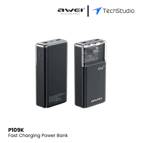 Awei P109K 30000mAh Fast Charging Power Bank - Black