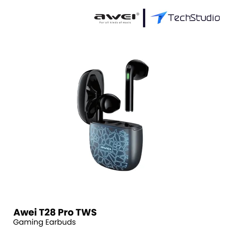 Awei T28 Pro TWS Gaming Earbuds - Black