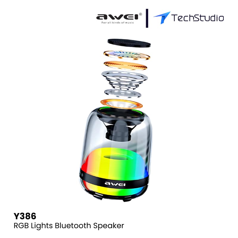 Awei Y386 Colorful Bluetooth Mini Speaker - Transparent