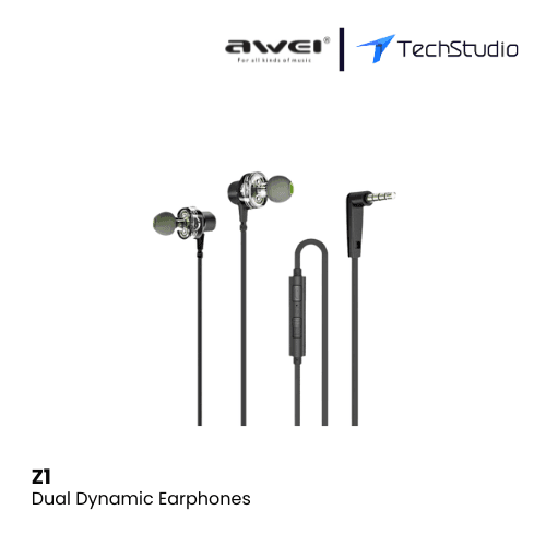 Awei Z1 3.5mm Dual Driver Wired Earphones