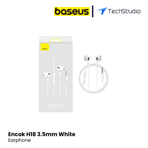 Baseus Encok H18 Wired Earphone - White