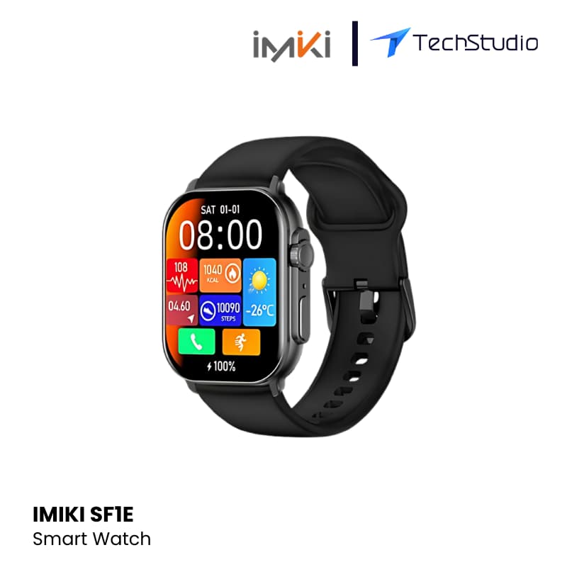 IMIKI SF1E Bluetooth Calling Smart Watch - Black