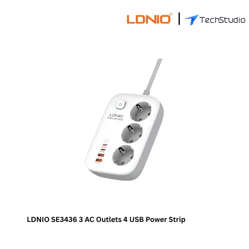 LDNIO SE3436 3 AC Outlets 4 USB Power Strip