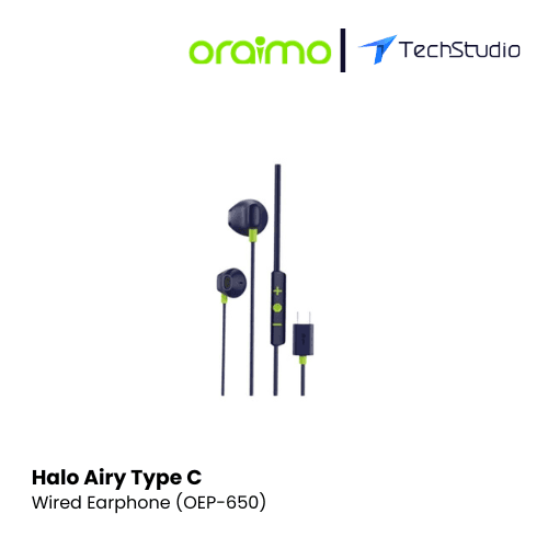 Oraimo Halo Airy OEP-650 Type C Wired Headphone - Black