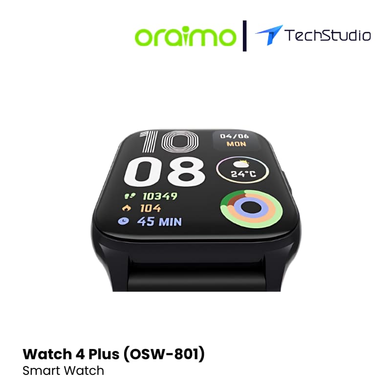 Oraimo Watch 4 Plus OSW-801 Smart Watch - Black