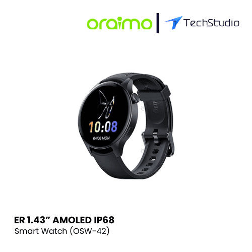  Oraimo Watch ER OSW-42 Amoled Black Smart Watch 