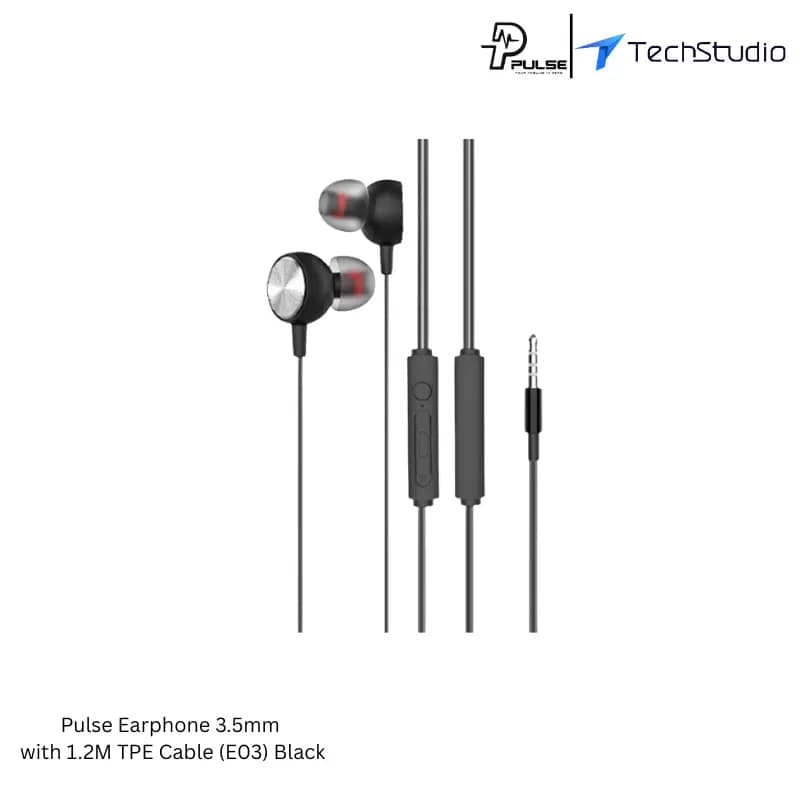 Pulse E03 Wired Earphone | 1.2M TPE Cable