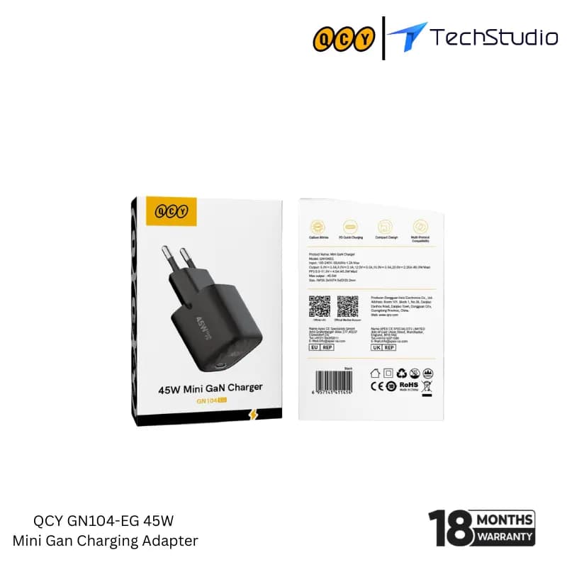 QCY GN104-EG 45W Mini GaN Charging Adapter