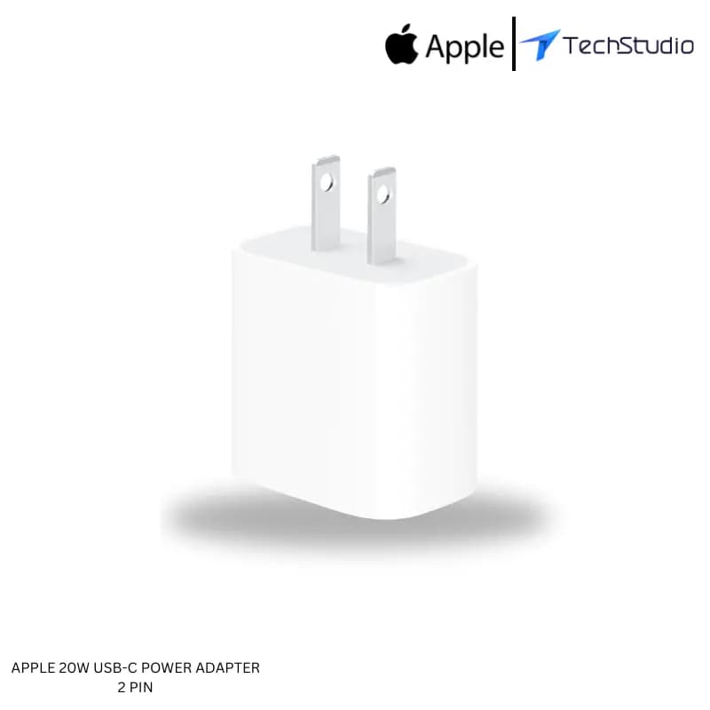Apple 20W USB-C Power Adapter (2-Pin) – Official Fast Charging Wall Charger for iPhone, iPad & Apple Watch - White