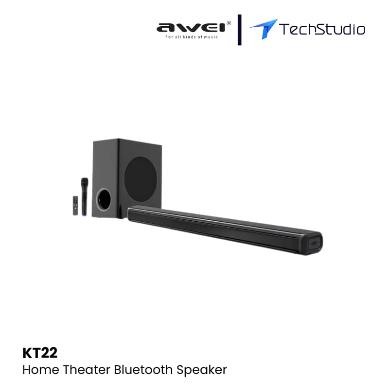 Awei KT22 2.1 Channel Black Bluetooth Speaker with 160W, Home Theater System - Black