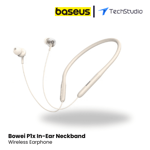 Baseus Bowie P1x Half In-Ear Neckband Wireless Earphones - Cream