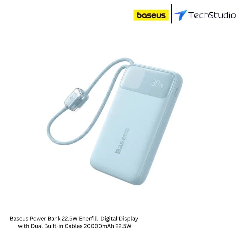 Baseus Enerfill 20000mAh 22.5W Power Bank | Built-in Cables - Galaxy Blue