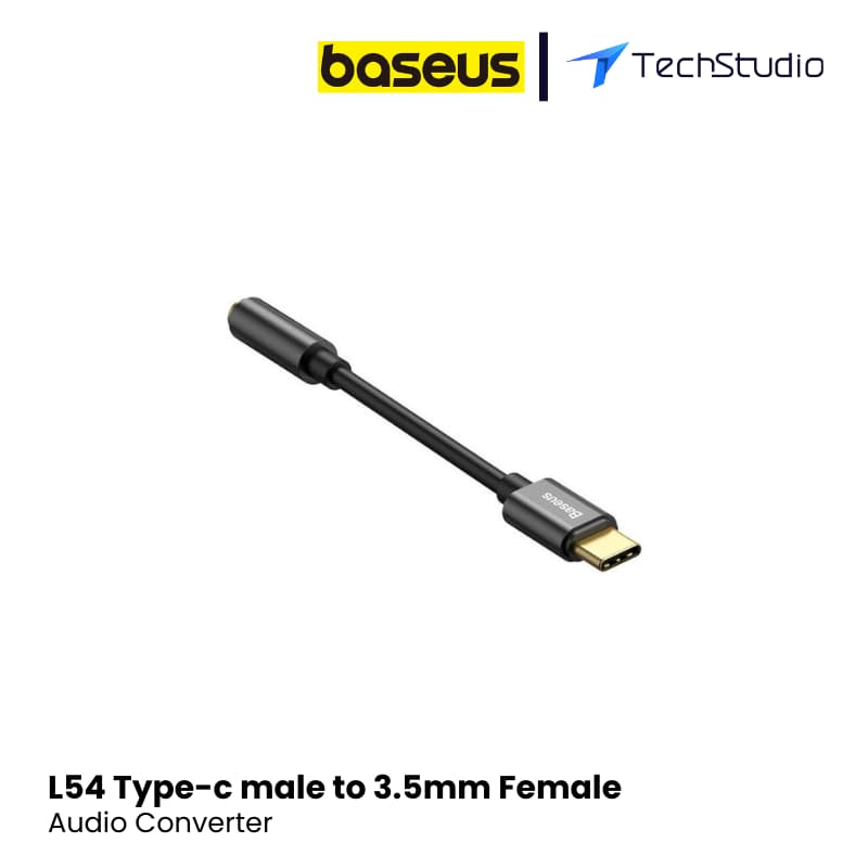 Baseus L54 Type-c male to 3.5mm Female Audio Converter - Black
