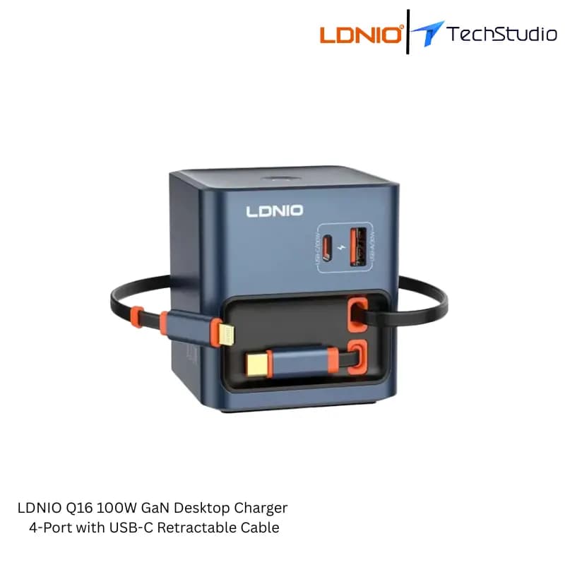 LDNIO Q16 100W GaN Desktop Charger | TechStudio - Metalic Blue