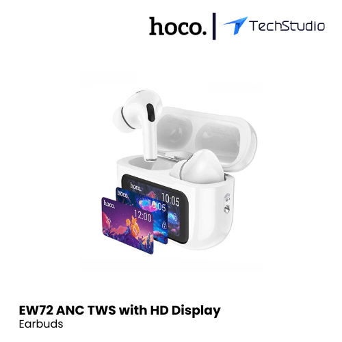 Hoco EW72 ANC TWS Earbuds with HD Display - White