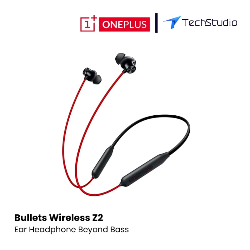 OnePlus Bullets Wireless Z2 Bluetooth Neckband Earphone - Red