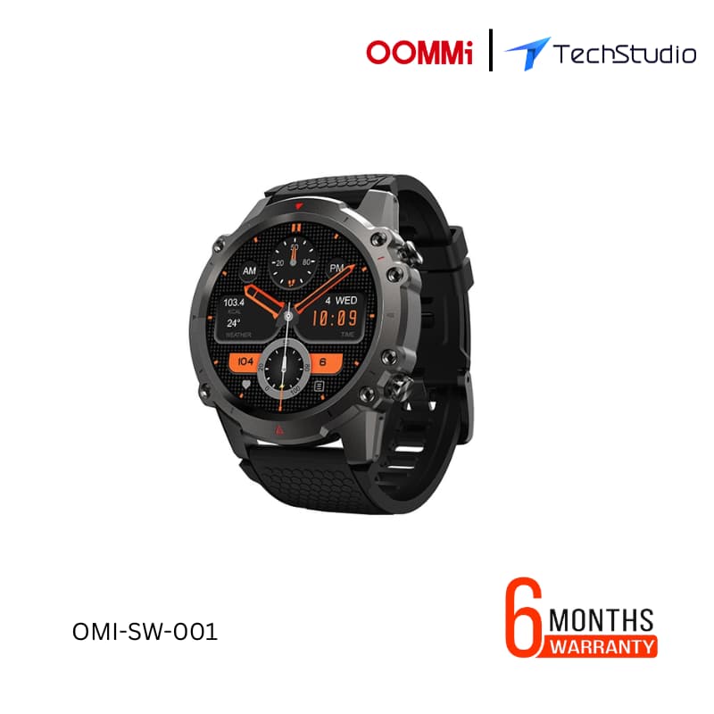 OOMMI OMI-SW-001 1.45 TFT Full Touch Screen Smartwatch - Black