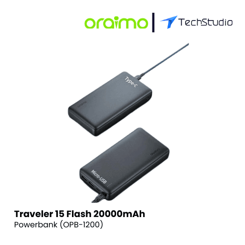 Oraimo Traveler 15 Flash 20000mAh 15W Black Power Bank - Black
