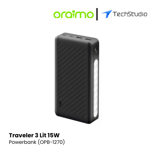 Oraimo Traveler 3 Lit OPB-1270 15W Power Bank 27000mAh - Black