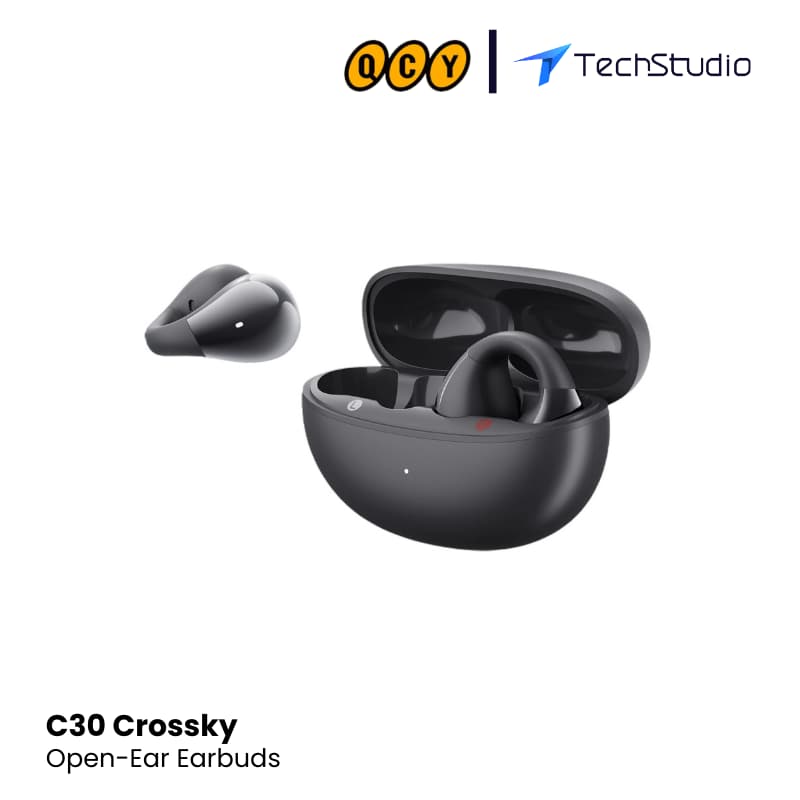 QCY Crossky C30 Open Ear Clip-On Wireless Earbuds - Black