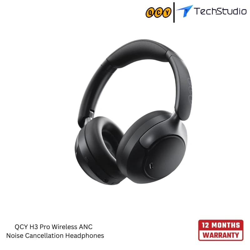 QCY H3 Pro Wireless ANC Noise Cancellation Headphones - Black