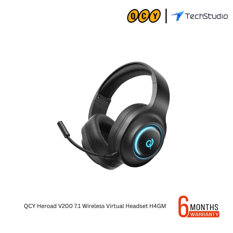 QCY Heroad V200 7.1 Wireless Virtual Headset H4GM - Black