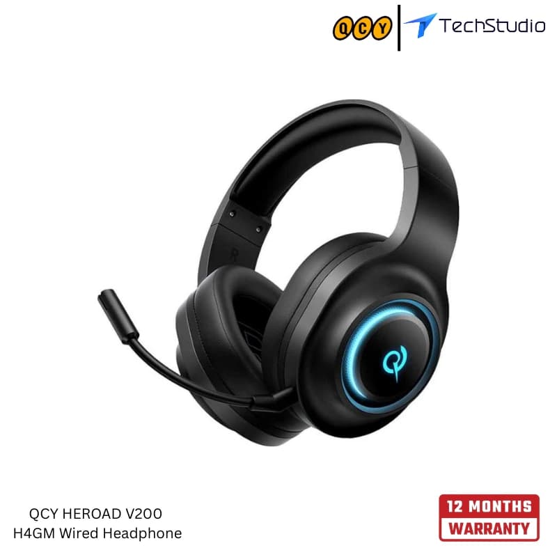 QCY Heroad V200 H4GM 7.1 Virtual Surround Gaming Headset - Black
