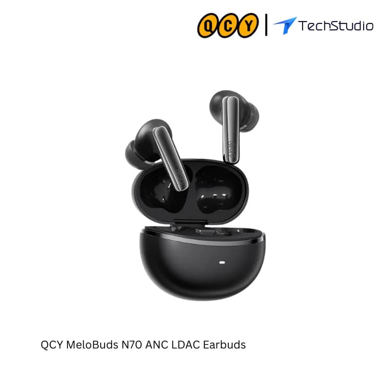 QCY MeloBuds N70 ANC LDAC Earbuds – Flagship TWS with Hybrid -56dB ANC & LDAC - Black