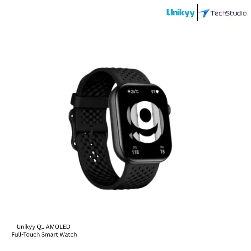 Unikyy Q1 AMOLED Smart Watch Price in Bangladesh - Black