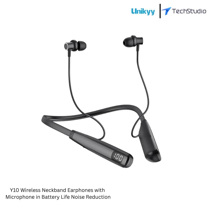 Unikyy Y10 Magnetic Neckband Price in BD | 100Hrs Battery & ENC - Black