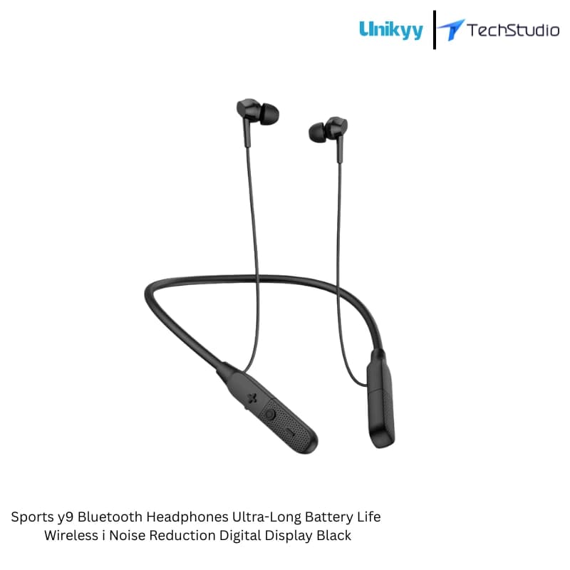 Unikyy Y9 Bluetooth 6.0 Neckband Price in BD | Clear Calls & Hi-Fi Sound - Black
