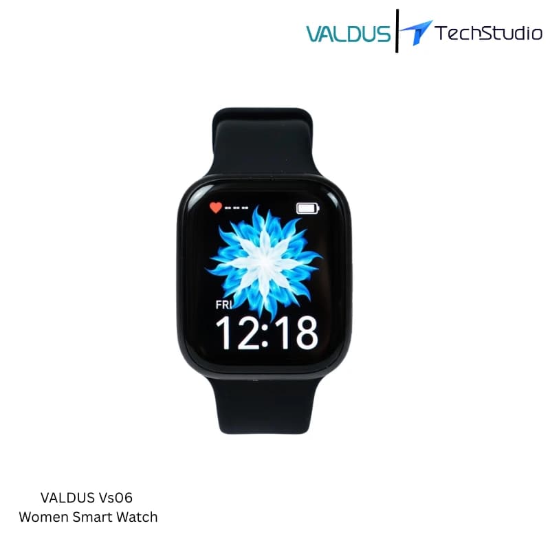 Valdus VS06 Women's Elegant Fashion Smart Watch with Female Wellness Suite - Black