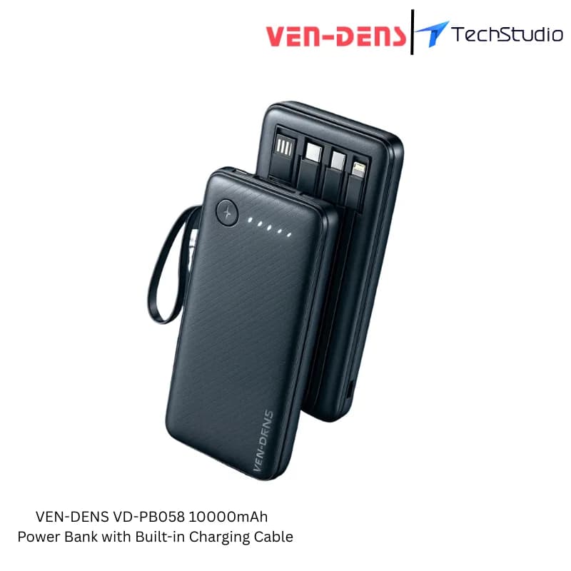 VEN-DENS VD-PB058 10000mAh Power Bank | TechStudio - Black