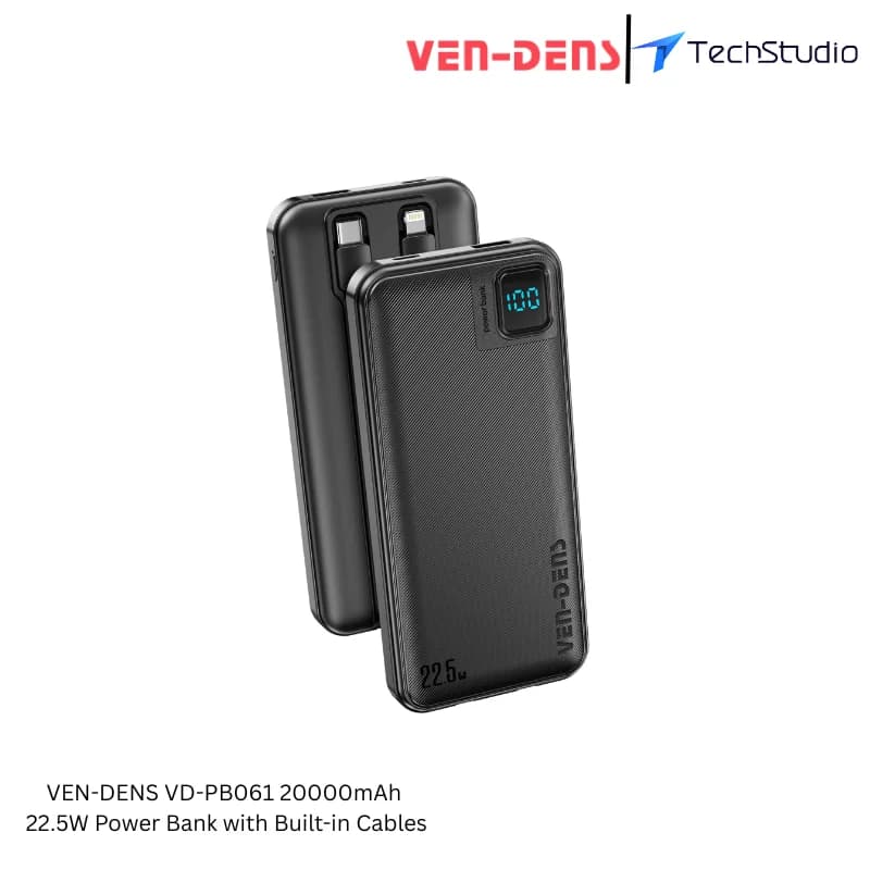 VEN-DENS VD-PB061 20000mAh 22.5W Power Bank | TechStudio - Black