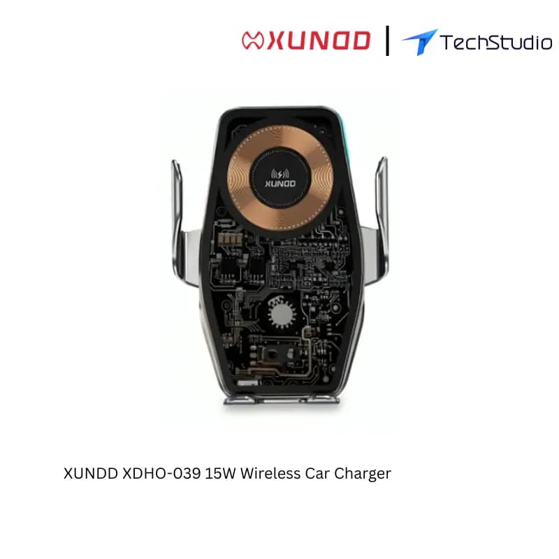 XUNDD XDHO-039 15W Wireless Car Charger – Fast Charging Mount for All Smartphones - Black